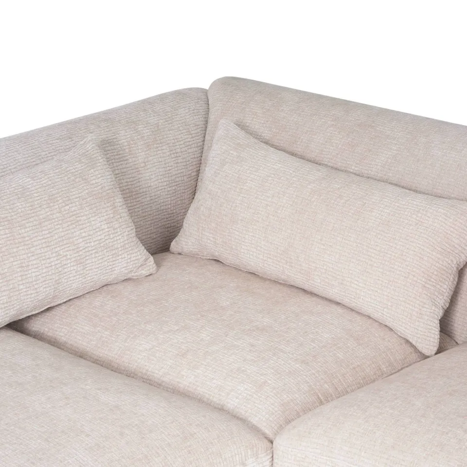 WOOOD Brenvo Hoekbank Links - Structure Velvet - Zand - 73x306x178, foto 6