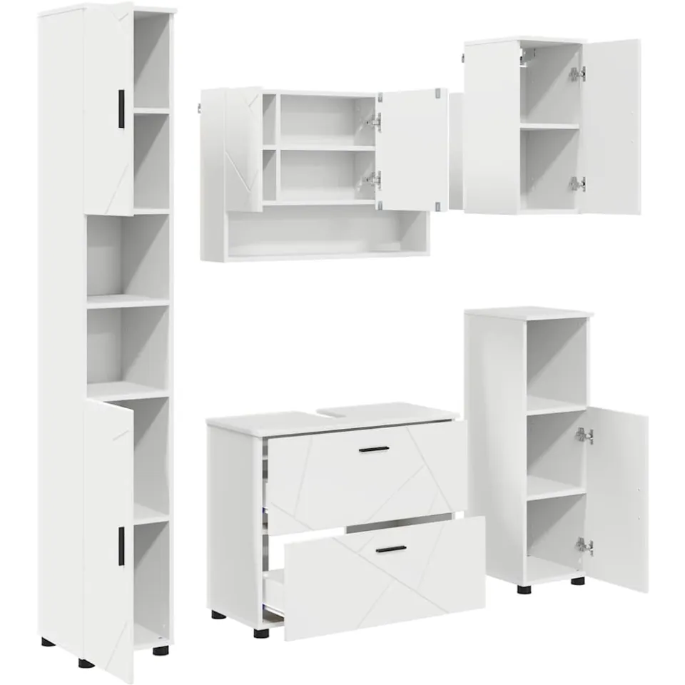 vidaXL Badkamermeubelset 5 st Wit 35 x 30 x 192 cm, foto 3