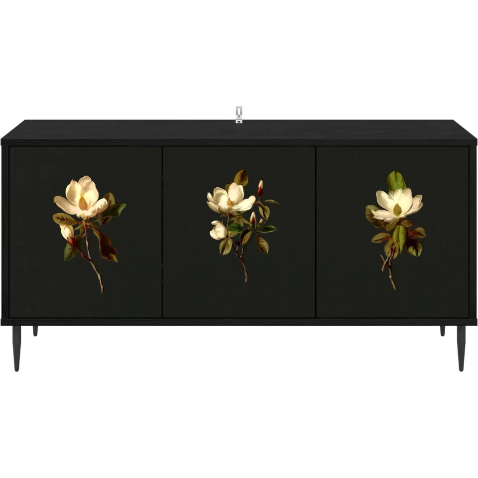 vidaXL Tv-meubel BREMEN 102 x 33 x 51 cm Zwart eiken Bewerkt hout, foto 4