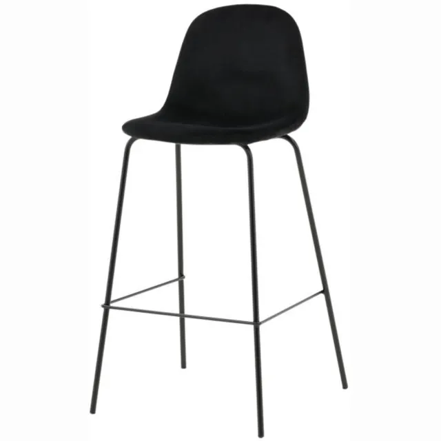 Svea Selo barkruk 77 cm - velvet - zwart