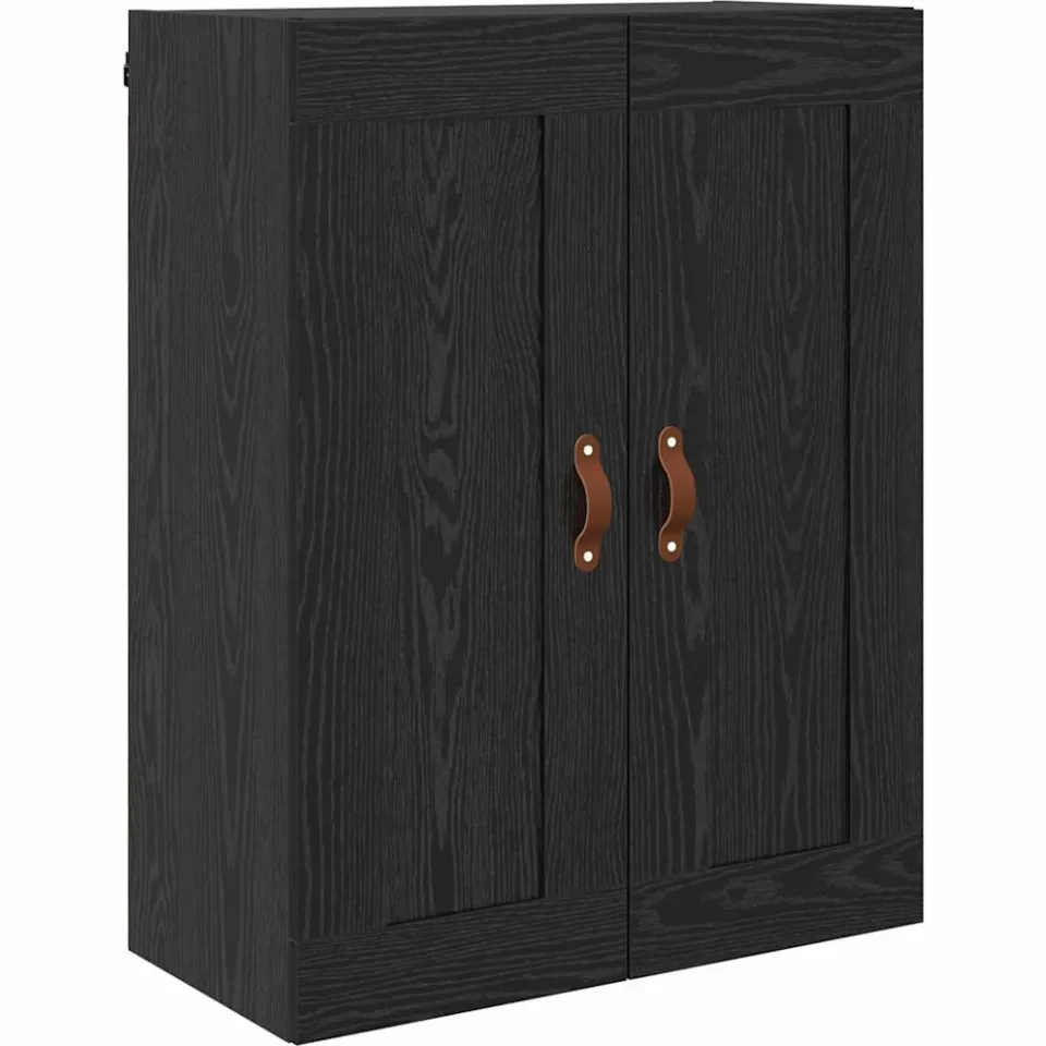 vidaXL Wandkast Zwart Eiken 69,5 x 34 x 90 cm Bewerkt hout, foto 3