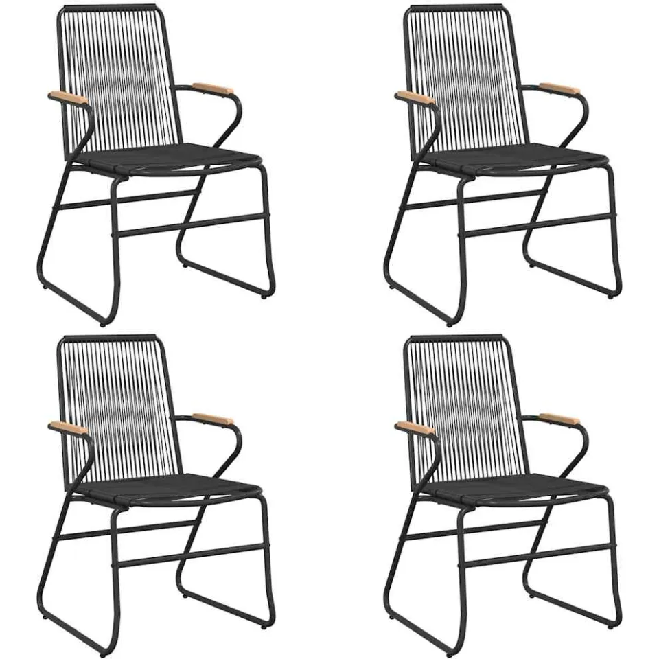 vidaXL 5-delige Tuinset PVC-rattan zwart, foto 4