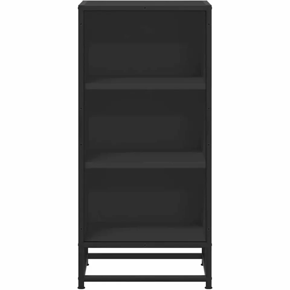 vidaXL Dressoir 35,5x35x76 cm bewerkt hout en metaal zwart, foto 4