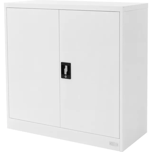 ml-design Afsluitbare archiefkast, 90x40x90 cm, wit, staal, 2 in hoogte verstelbare planken, kantoorkast met 2 deuren, metalen kast Stalen opbergkast Materiaalkast