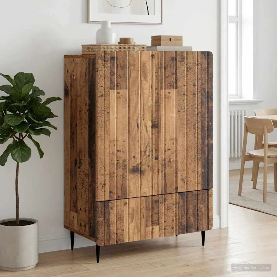 vidaXL Dressoir Oud hout 66 x 34,5 x 97 cm Bewerkt hout bruin, foto 2