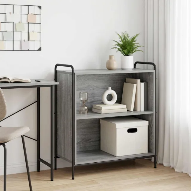 vidaXL Boekenkast 80 x 33 x 80 cm Bewerkt hout Grijs Sonoma, foto 2