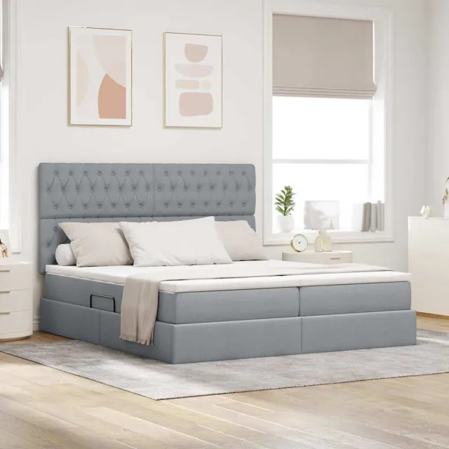vidaXL Opslag bed Lichtgrijs 180 x 200 cm Stof
