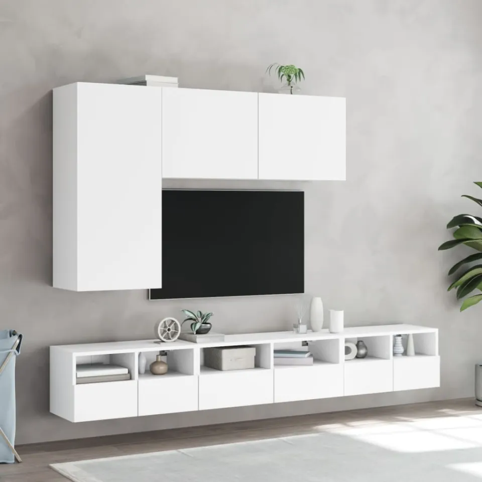 vidaXL Tv-wandmeubel 60x30x30 cm bewerkt hout wit, foto 4