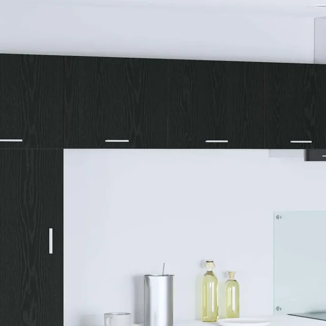 vidaXL Hangkast Zwarte Eik en Wit 50 x 31 x 40 cm Bewerkt hout