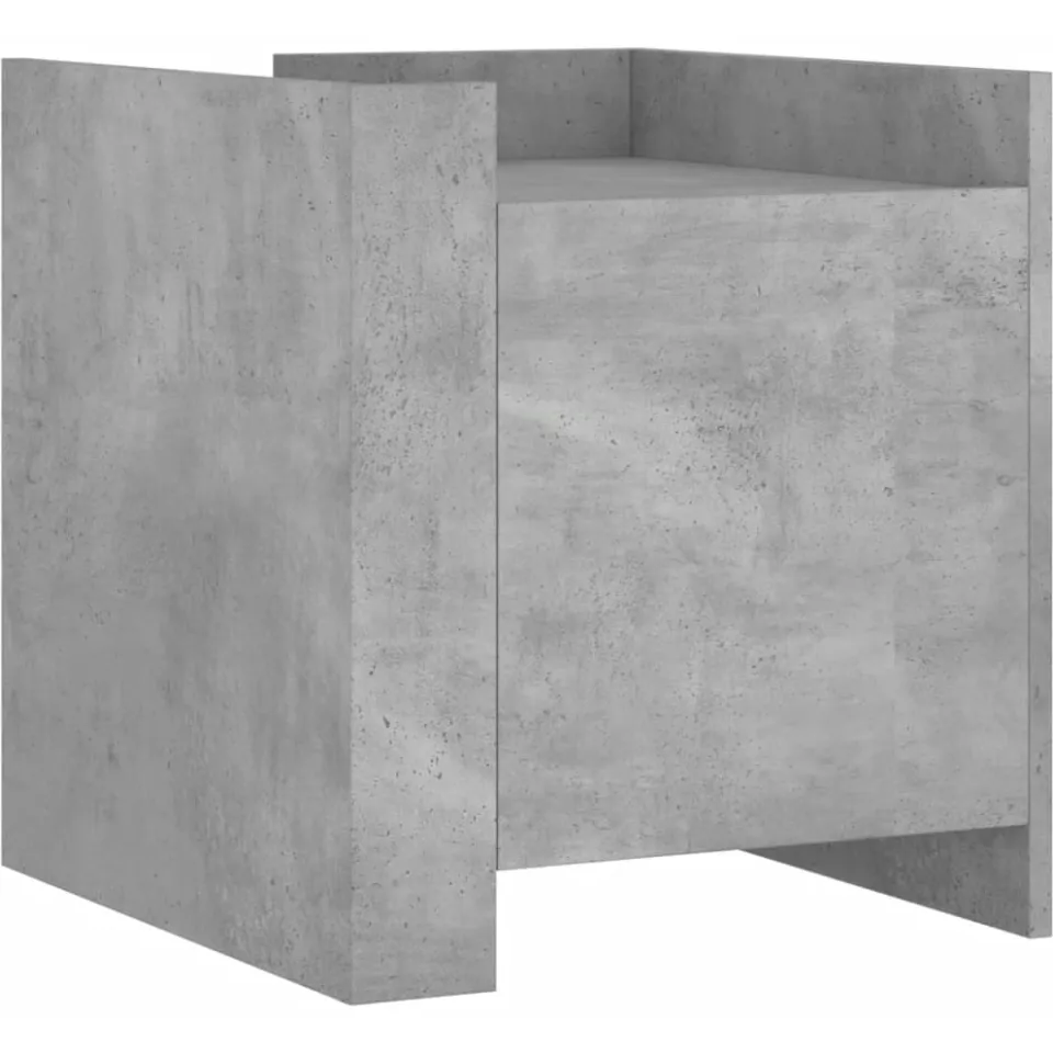 vidaXL Nachtkastje 45x50x50 cm bewerkt hout betongrijs grijs, foto 3