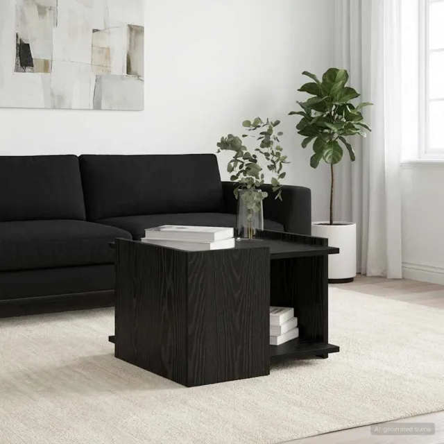 vidaXL Salontafel Zwart eiken 50,5 x 50 x 33 cm Bewerkt hout, foto 2