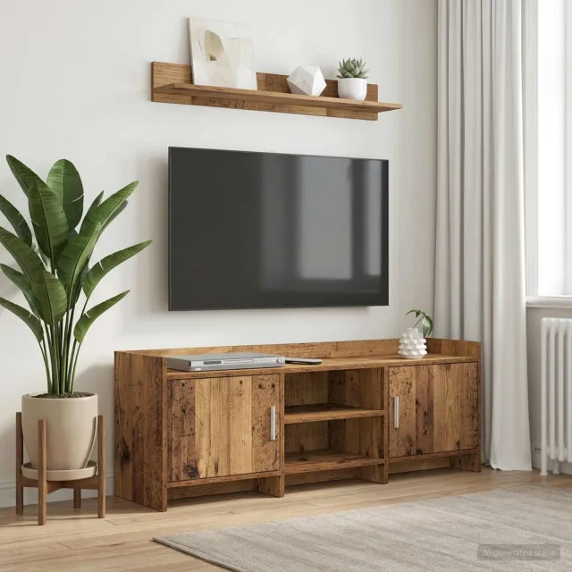 vidaXL TV-kast 130 x 33 x 47 cm Oud hout Bewerkt hout bruin, foto 2