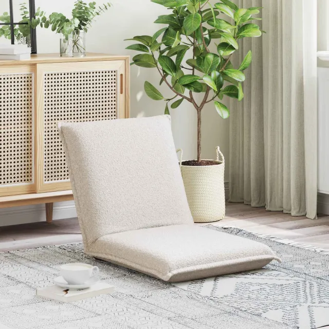 vidaXL Verstelbare vlo stoelen Crèmekleurig Schapenstof