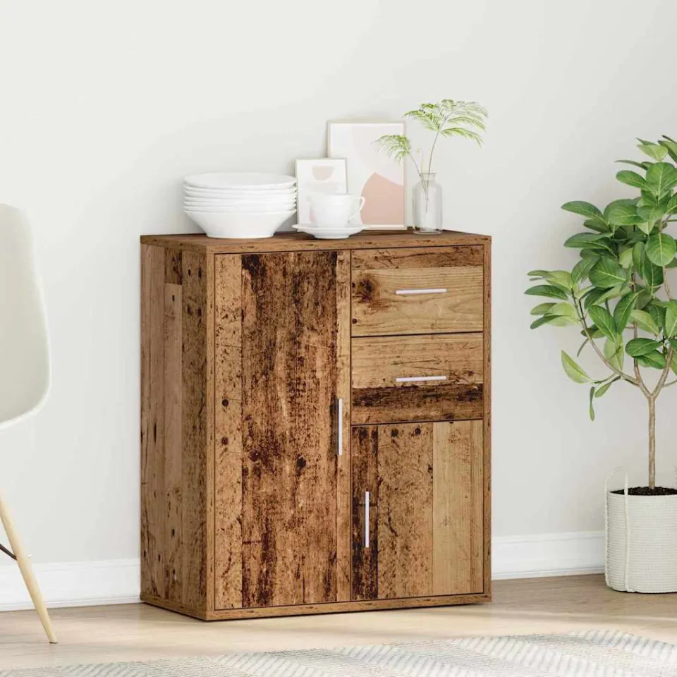 vidaXL Dressoir Oudhout 60 x 31 x 70 cm Bewerkt hout bruin, foto 4