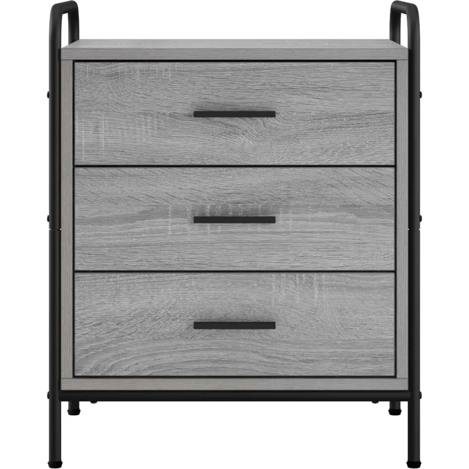 vidaXL Nachtkastje Grijs Sonoma 48 x 36,5 x 60 cm Bewerkt hout, foto 4