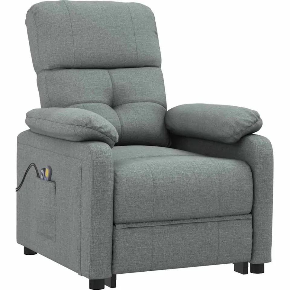 vidaXL Massagestoel elektrisch stof donkergrijs