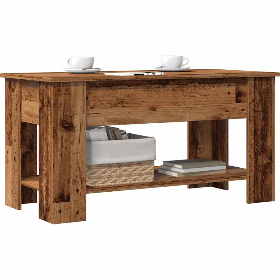 vidaXL Salontafel 101x49x52 cm bewerkt hout oud houtkleurig Bruin