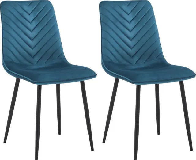Colenis Senny Eetkamerstoel - Set Van 2 - Petrol - Fluweel - Industrieel - Eetkamerstoelen