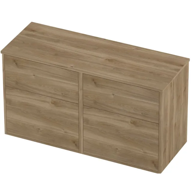 Proline Deck Badmeubelset Voor Grepen Asymmetrisch Kader 120x46x67 cm Cider Oak Eiken