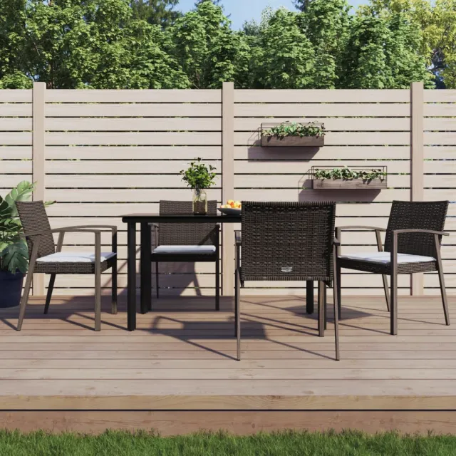 vidaXL 5-delige Tuinset met kussens poly rattan en staal, foto 2