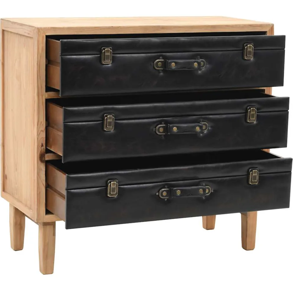 vidaXL Ladekast 80x36x75 cm massief vurenhout bruin, foto 3