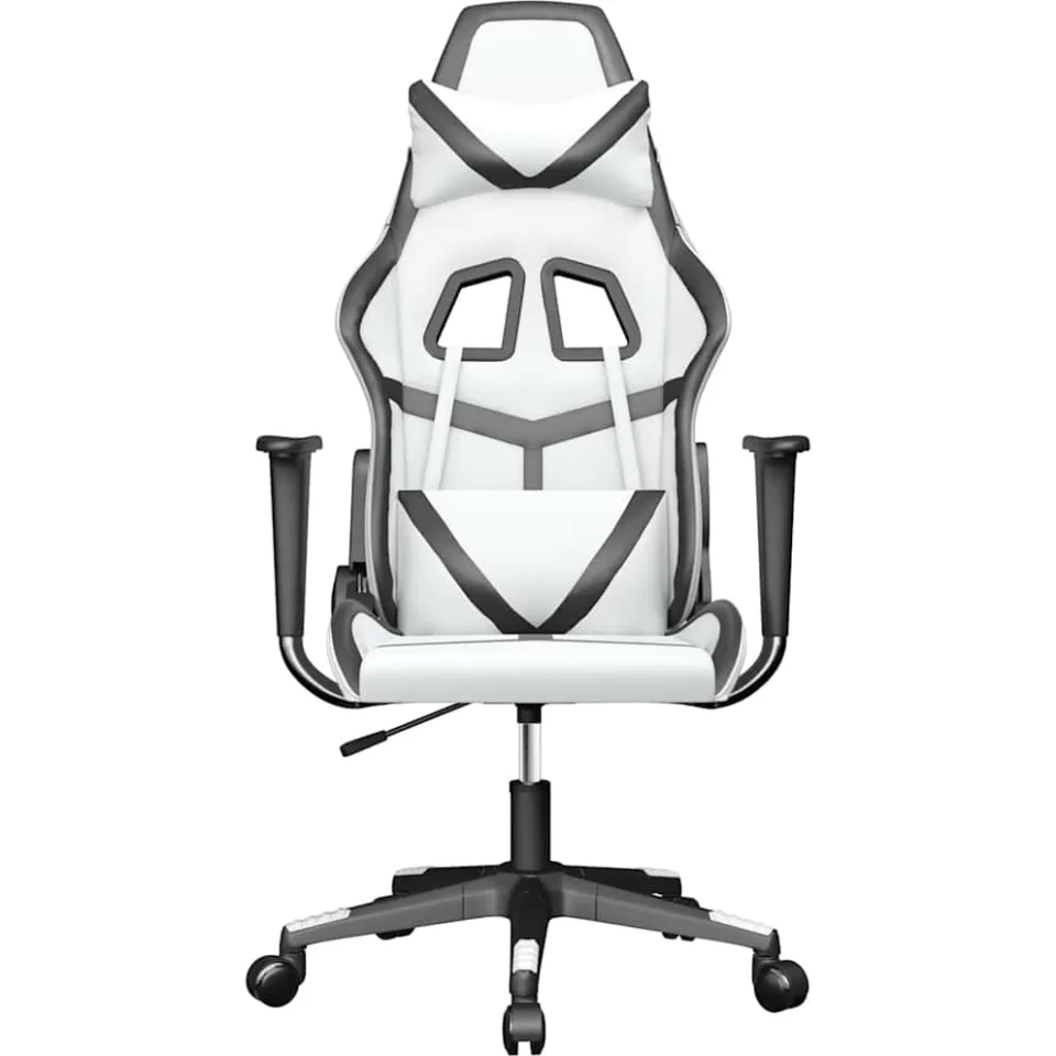 vidaXL Gamestoel kunstleer wit en zwart