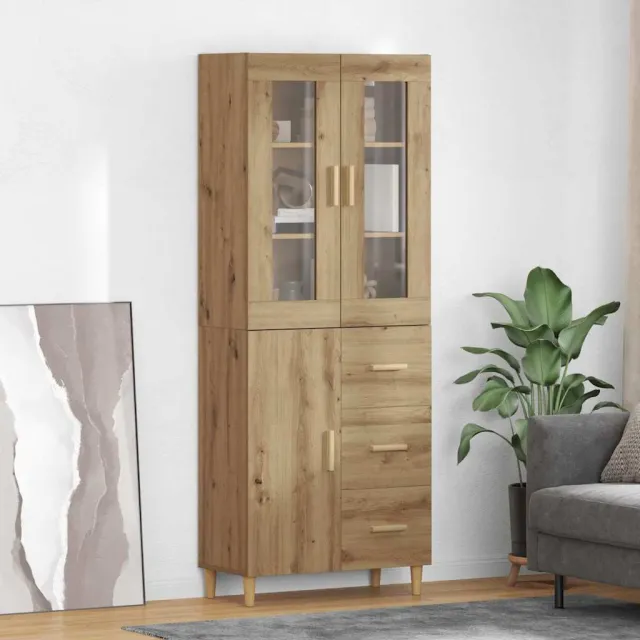 vidaXL Hoge kast Artisan Eiken 34,5 x 34 x 180 cm Bewerkt hout Bruin