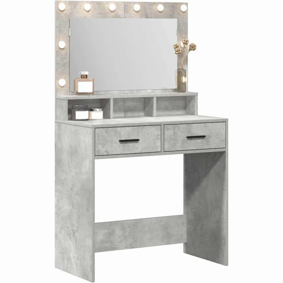 vidaXL Plafondtafel Beton Grijs 79 x 41 x 135 cm Bewerkt hout Lichtgrijs