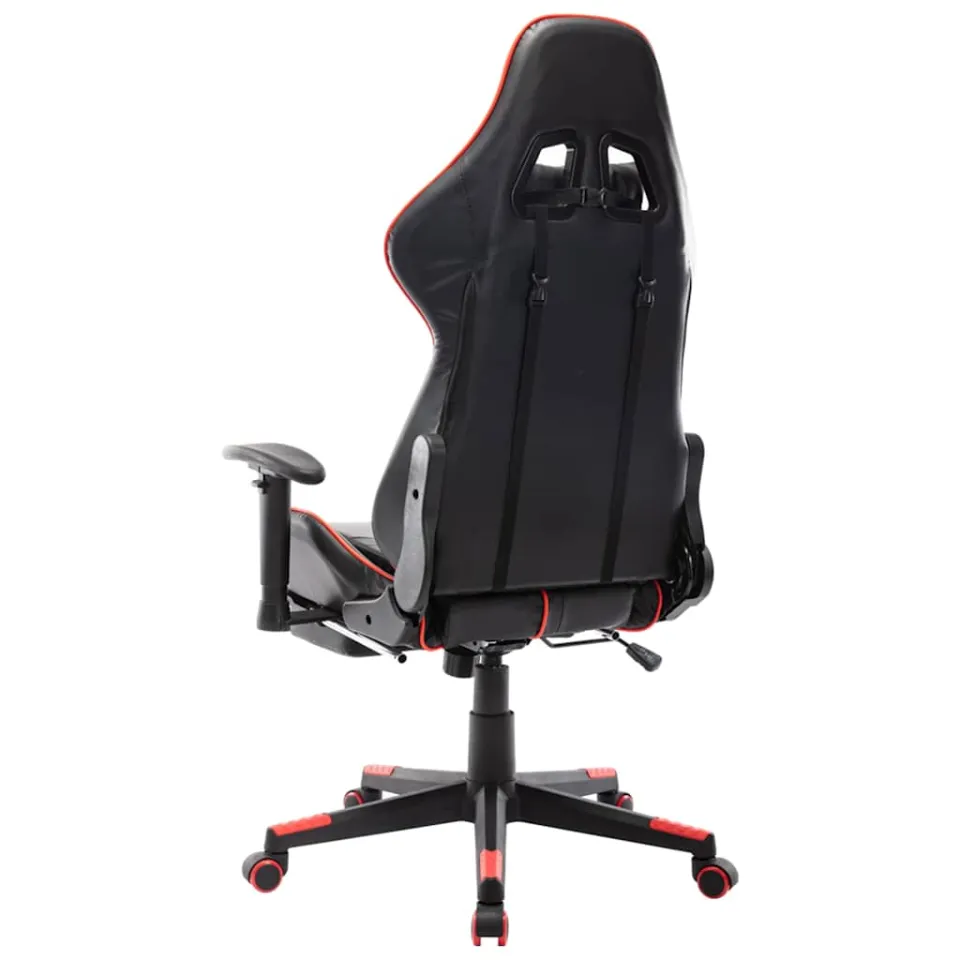 vidaXL Gamestoel met voetensteun kunstleer zwart en rood, foto 2