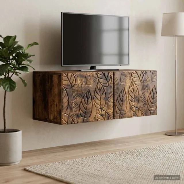 vidaXL Wandbeugel TV-kast 59,5 x 31 cm Gerookt eiken Bewerkt hout Bruin
