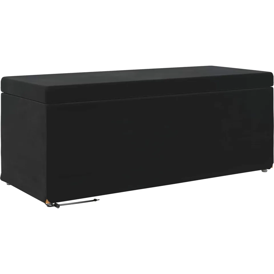 vidaXL Kruk Zwart 101 x 41 x 40 cm Velvet en Gefabriceerd Hout