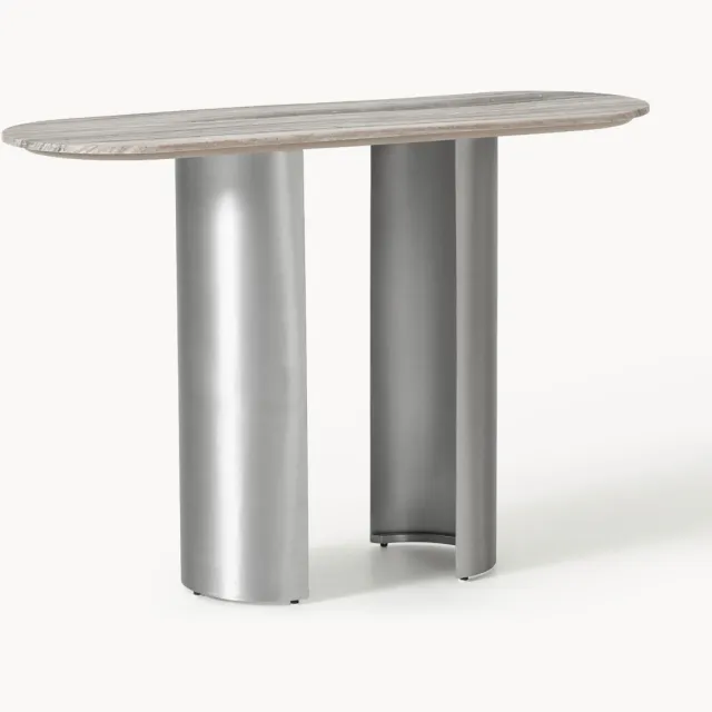 Westwing Collection Wandtafel Noam met marmeren tafelblad Beige