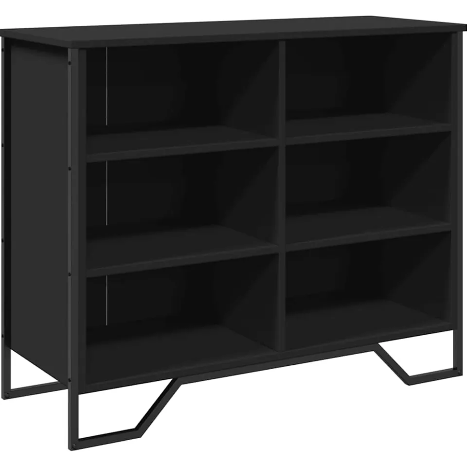 vidaXL Dressoir 91x35,5x74,5 cm bewerkt hout zwart, foto 3