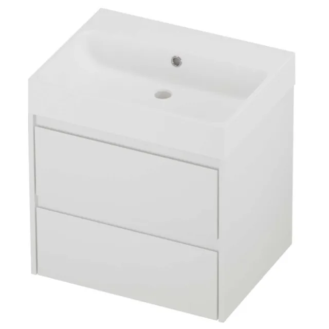 Proline Podium Badmeubelset Polystone Loft Zonder Kraangat 60x46x62 cm Mat White Mat Wit