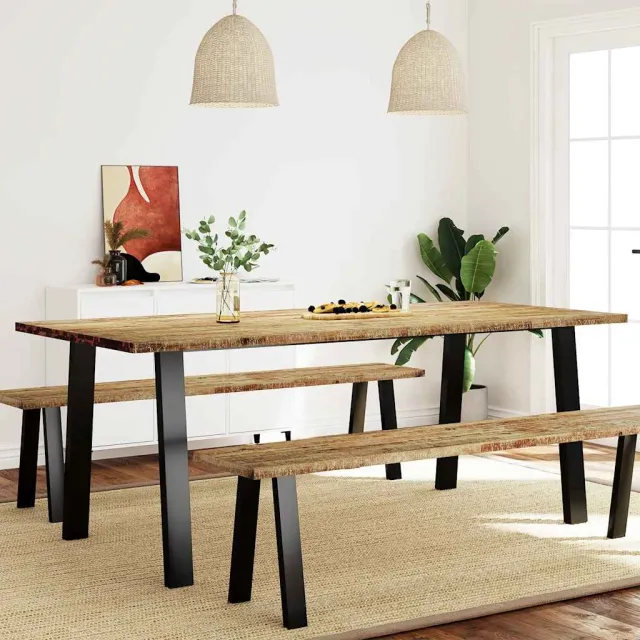 vidaXL Eettafel 200x90x75 cm massief acaciahout Bruin