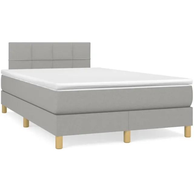 vidaXL Boxspring met matras stof lichtgrijs 120x190 cm grijs