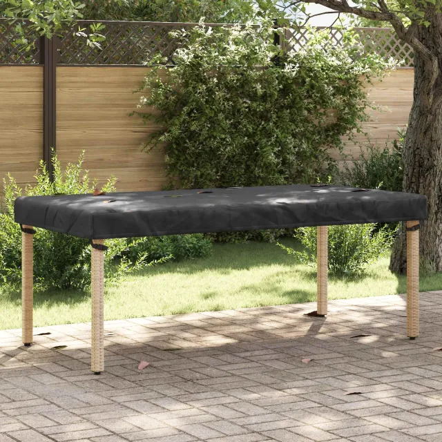 vidaXL Tafel Dek 202 x 102 x 15 cm Stof Rechthoekig Waterdicht Zwart