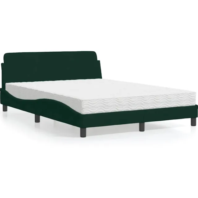 vidaXL Bed met matras "Dover" fluweel donkergroen 120x200 cm
