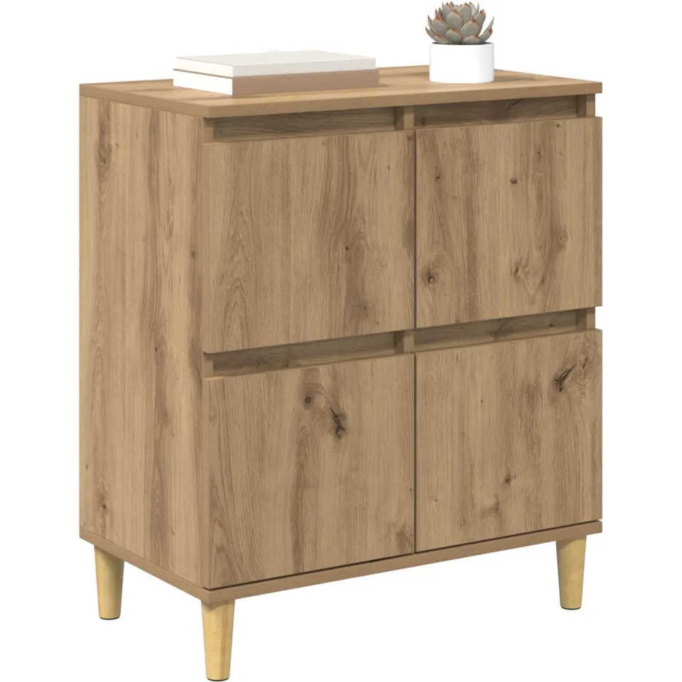 vidaXL Dressoir Artisan Eiken 60 x 35 x 70 cm Bewerkt hout Bruin