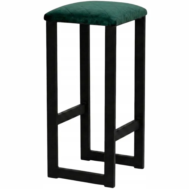 Taborecik Hoker Metaal 30x30x75cm Zwart - Keuken, Bar, Keuken-eiland
