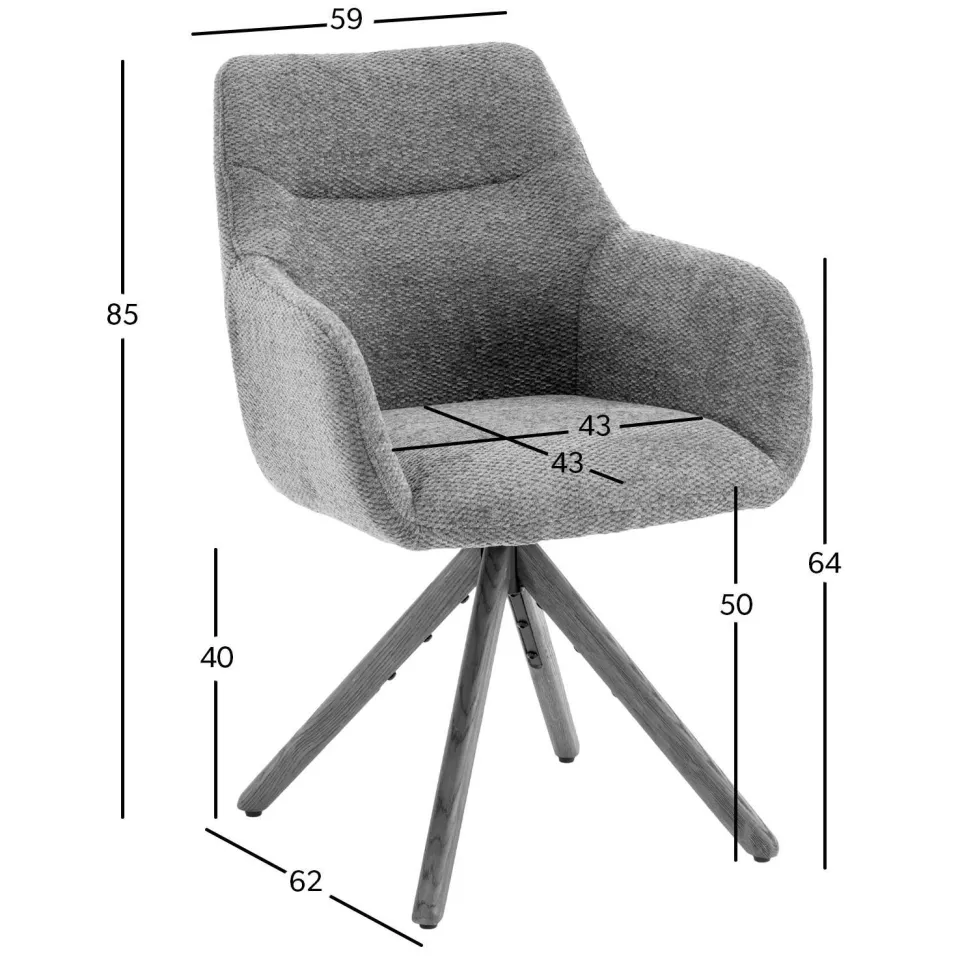 NOUS Living eetkamerstoel Sia beige/ naturel, foto 4