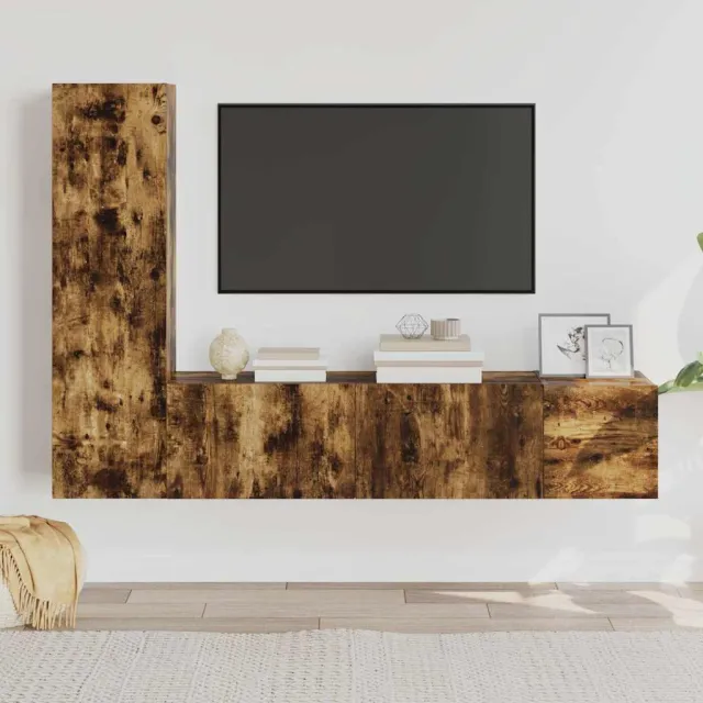vidaXL 3-delige Tv-meubelset bewerkt hout gerookt eikenkleurig, foto 2