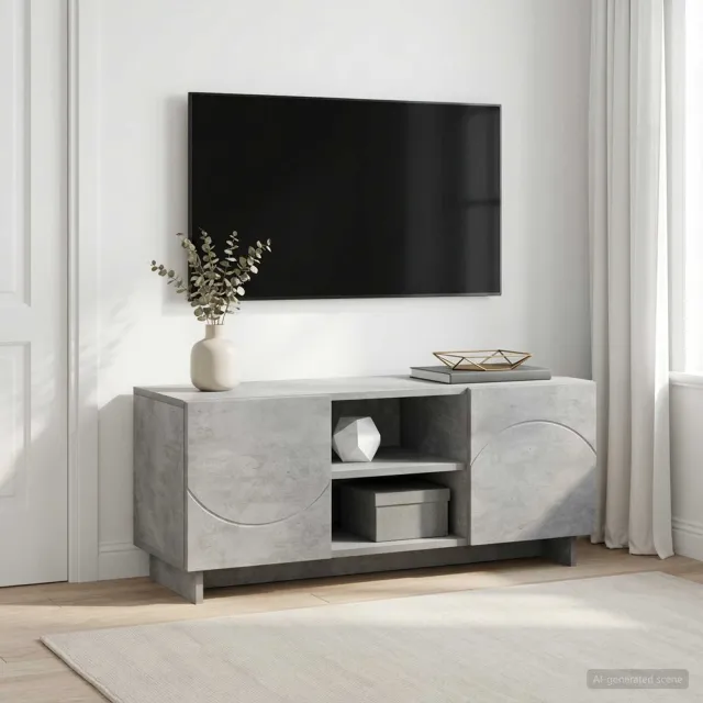 vidaXL TV-standaard 90 x 34,5 x 40 cm Betongrijs Bewerkt hout