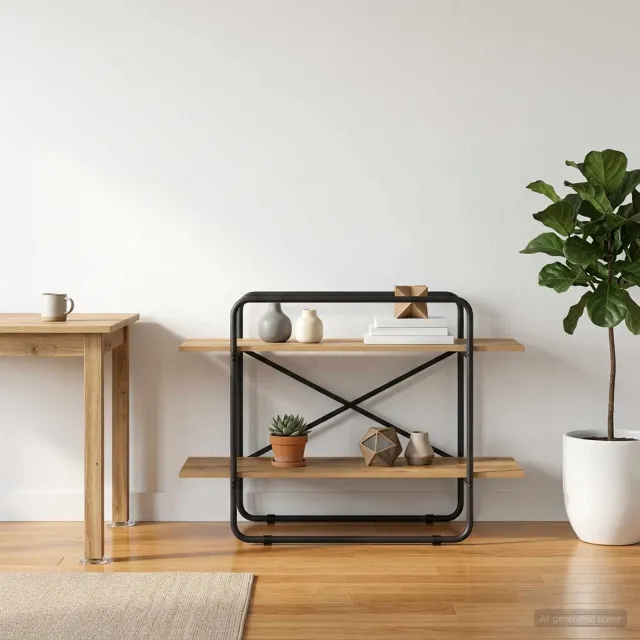 vidaXL Boekenrek 2-laags 100 x 35 x 70 cm PB Artisanaal eiken Bruin