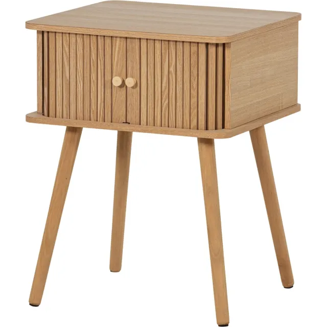 WOOOD Karri Nachtkastje Recht - MDF/Grenen - Naturel - 58x45x40