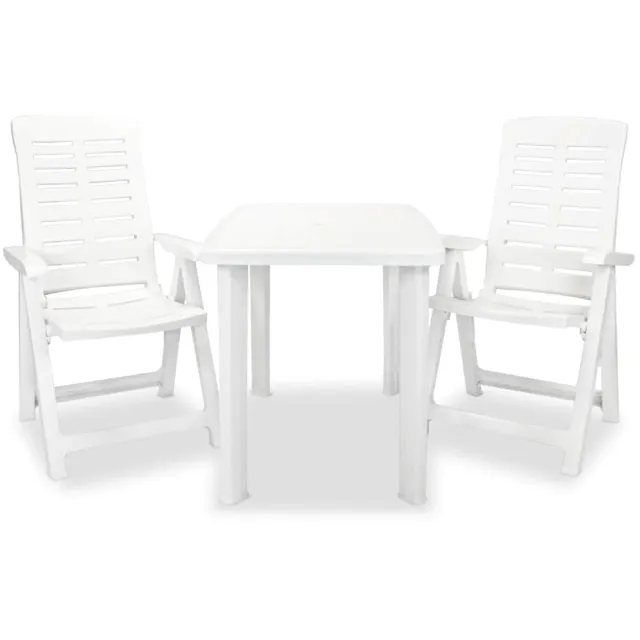 vidaXL 3-delige Bistroset kunststof wit