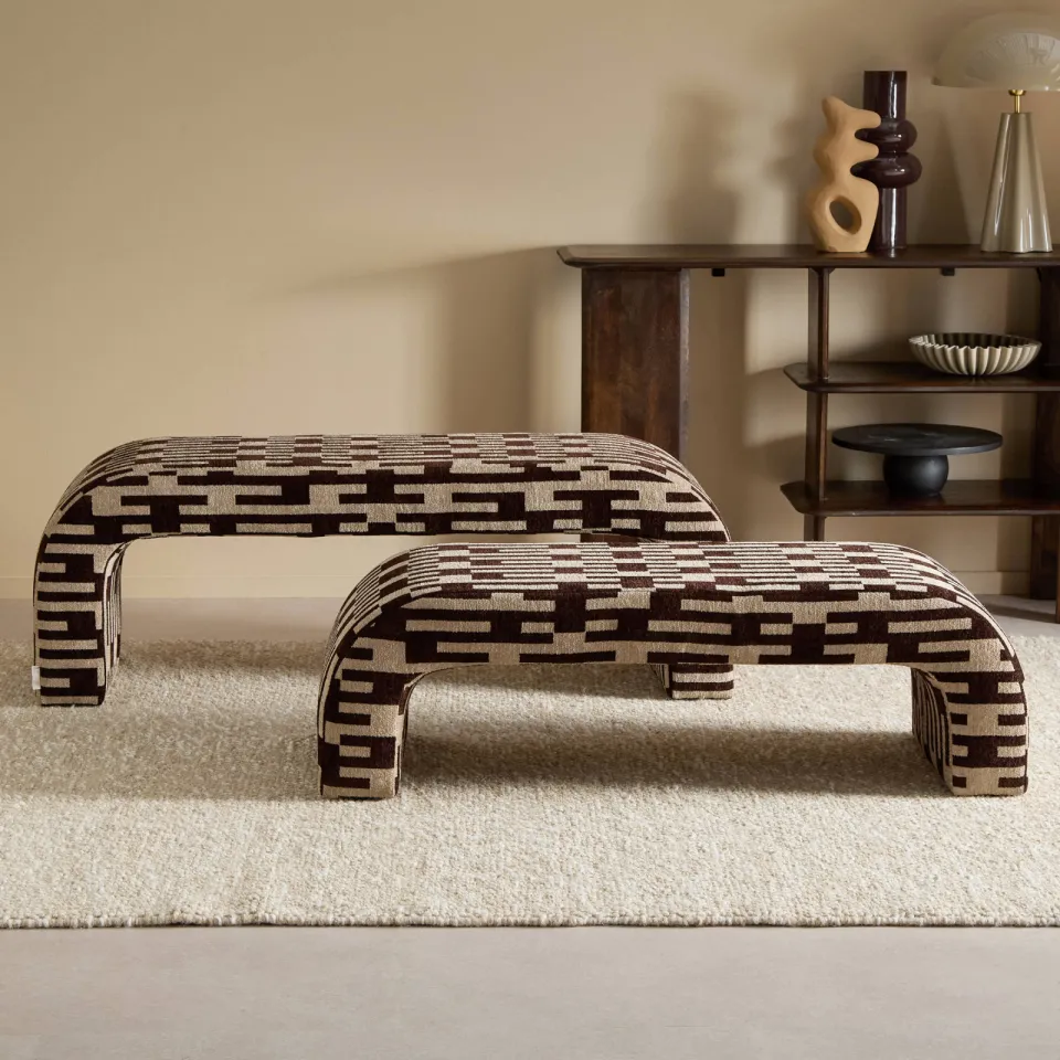 NOUS Living eetkamerbank Cannes 140 cm city brown, foto 4