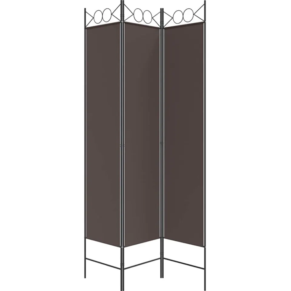 vidaXL Kamerscherm met 3 panelen 120x200 cm stof bruin, foto 5