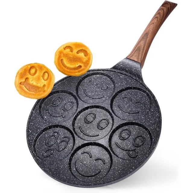 vilde Eierpan Graniet Antiaanbaklaag BLACK&WOOD 26 cm - Omeletpan - Egg Koekenpan - Pannenkoekenpan - Pancake Flensjespan Zwart