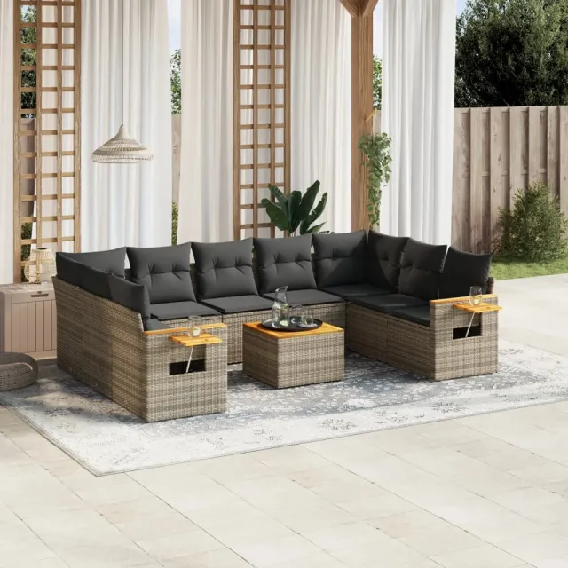 vidaXL Patio Sofa Set 7-zits Grey, foto 2